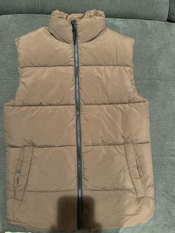 Brown Men Puffer Vest 