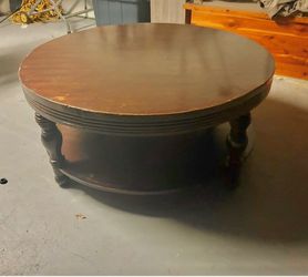 Free. 5’ round wood table. Free