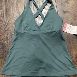 NEW Womans Green Swim Top Size Small By Athleta #10