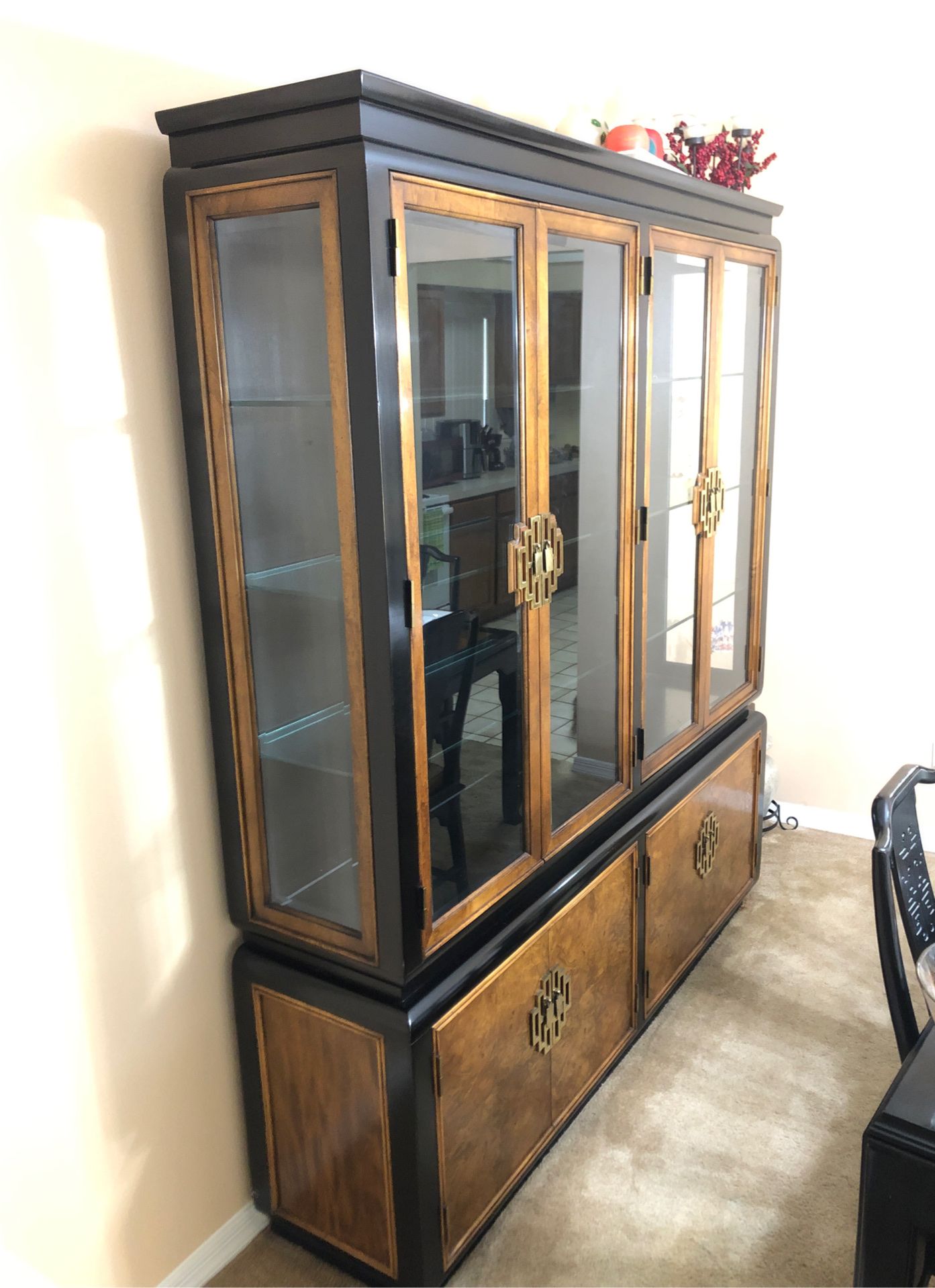 Antique China cabinet and dining table