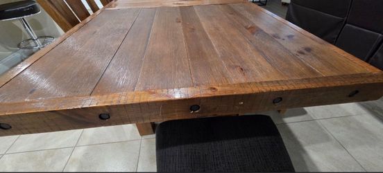 Farmhouse-style dining table