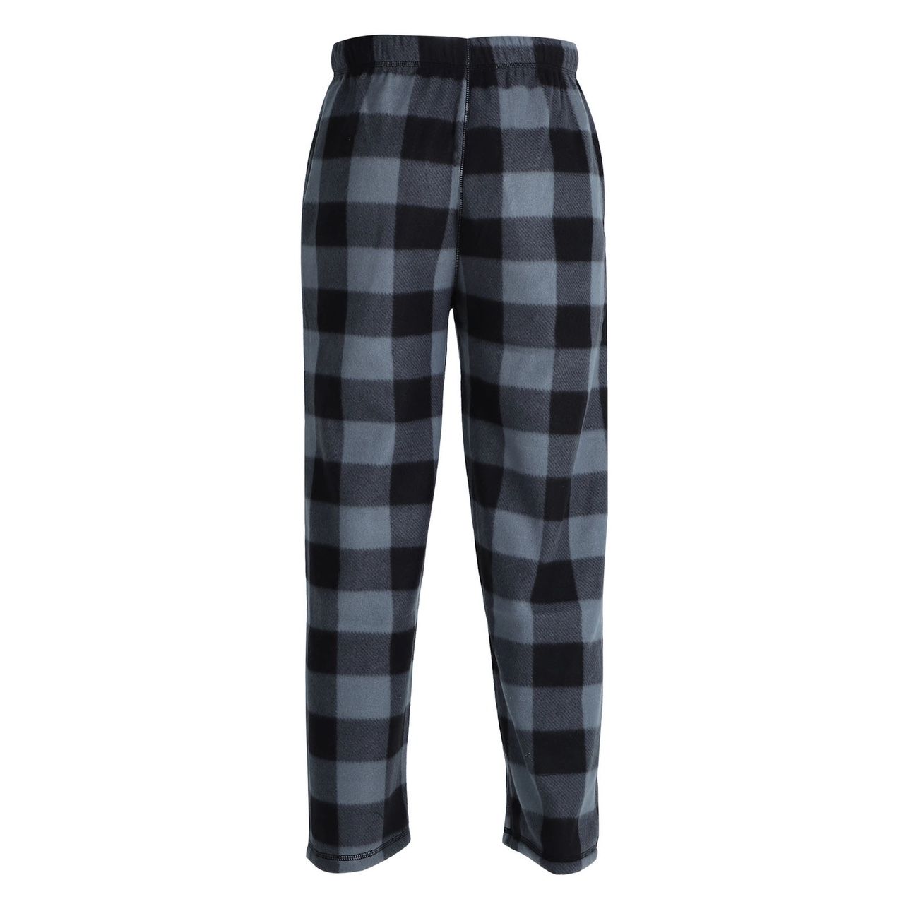 Men's Plaid Fleece Pajama Pant Black / Gray