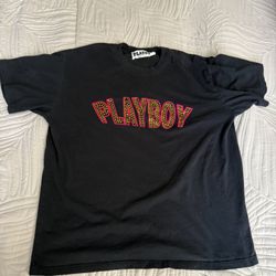 Playboy By PacSun Rhinestone Logo T Shirt Black Mens M Graphic Tee