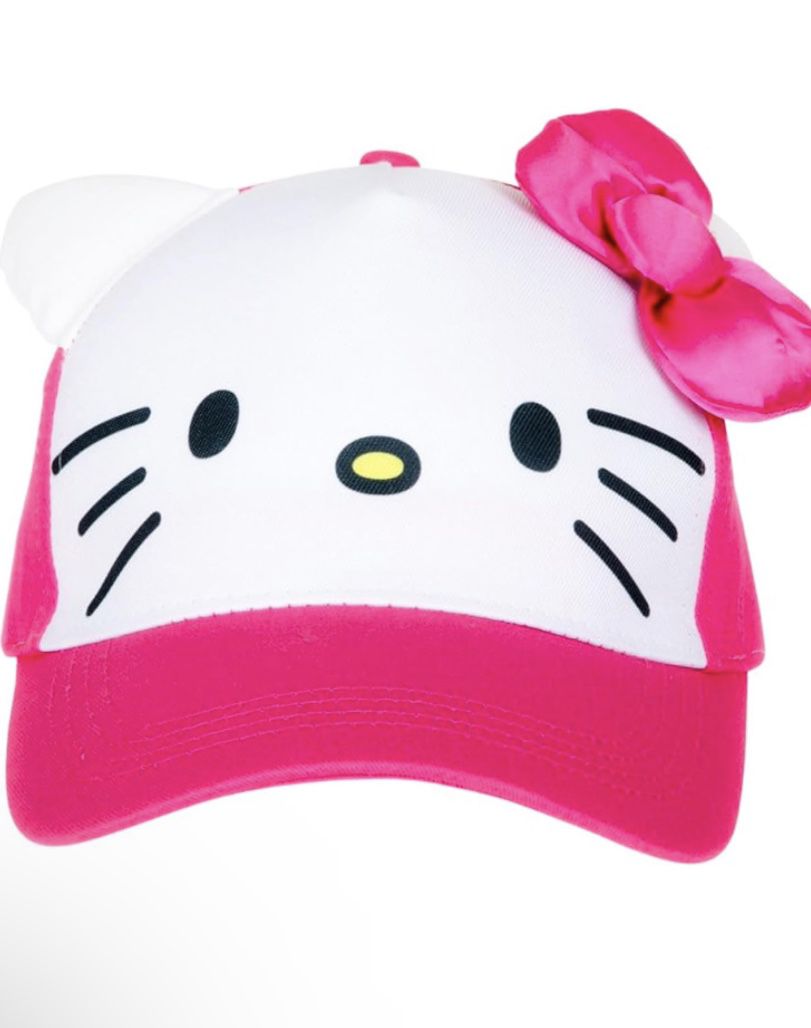 Hat Hello Kitty Big Face Youth Cap  with Ears Pink