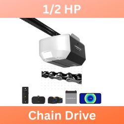 Chamberlain C3000 1/2 HP Garage Door Opener with Chain Drive and Backup Battery