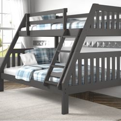 Twin Over Full Gray Bunk Bed