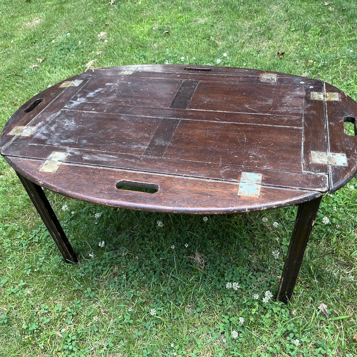 Very Old Antique Mahogany Butler’s Tray-Top Coffee Table Vintage NY