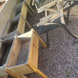 5 Small Low Wood Garden Boxes 