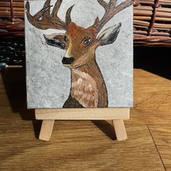 Acrylic Paint 3*3 Mini Canvas With Easel. 