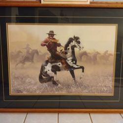 Rading Comancheros Framed Artwork By Chuck DeHaan