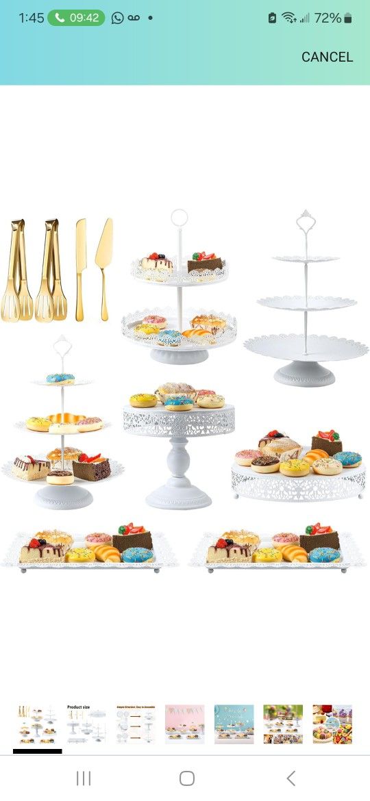 MTJYQTF Gold Cake Stand Set - 11pcs Metal Dessert Table Display Set for Party, Vintage Candy Table Display Sets for Wedding Birthday Baby Shower House