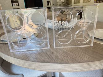 Acrylic 4-Bottle Wine Rack Set of 2