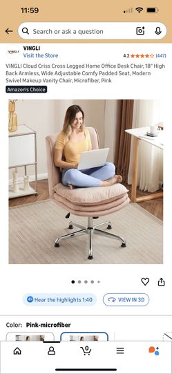 Pink Criss Cross Office Chair