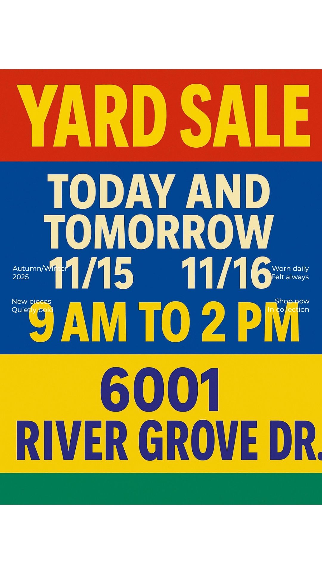 Yard Sale November 15 And 16Th, 9 Am To 2 Pm