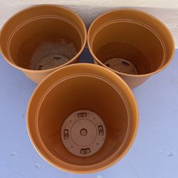 Orange Plastic Planters-3