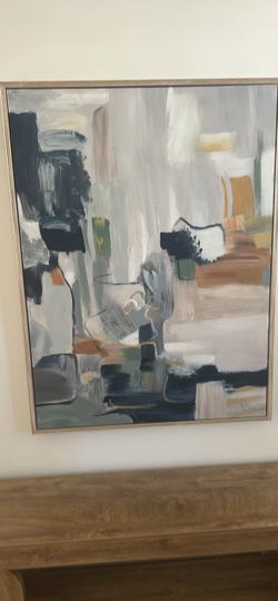Hand painted framed abstract art