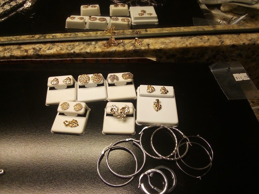 Nugget Earrings And Charm