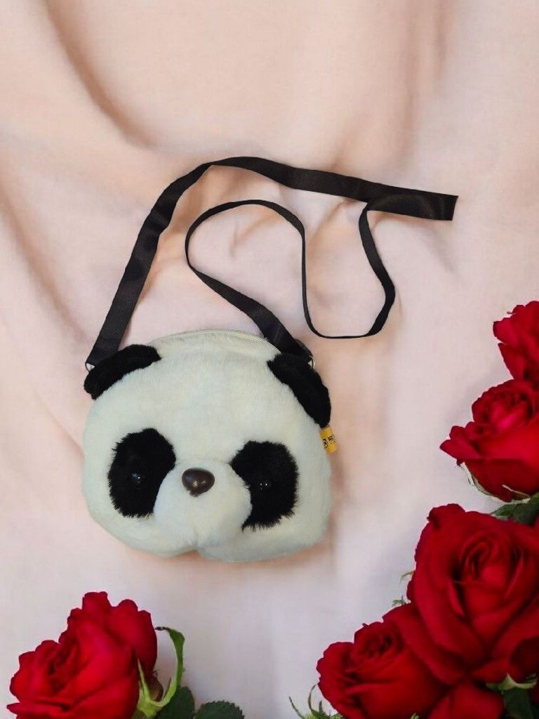 Cute Fluffy Over The Shoulder Panda Bag