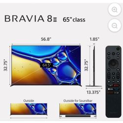 Sony Bravia 8 ii  2026 Model # K-65xr80m2 