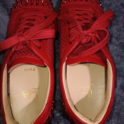 Christian Louboutin Ac Seavaste 2 Flat Low Cut Sneaker 22a Red Men Size 45 (Size 11)