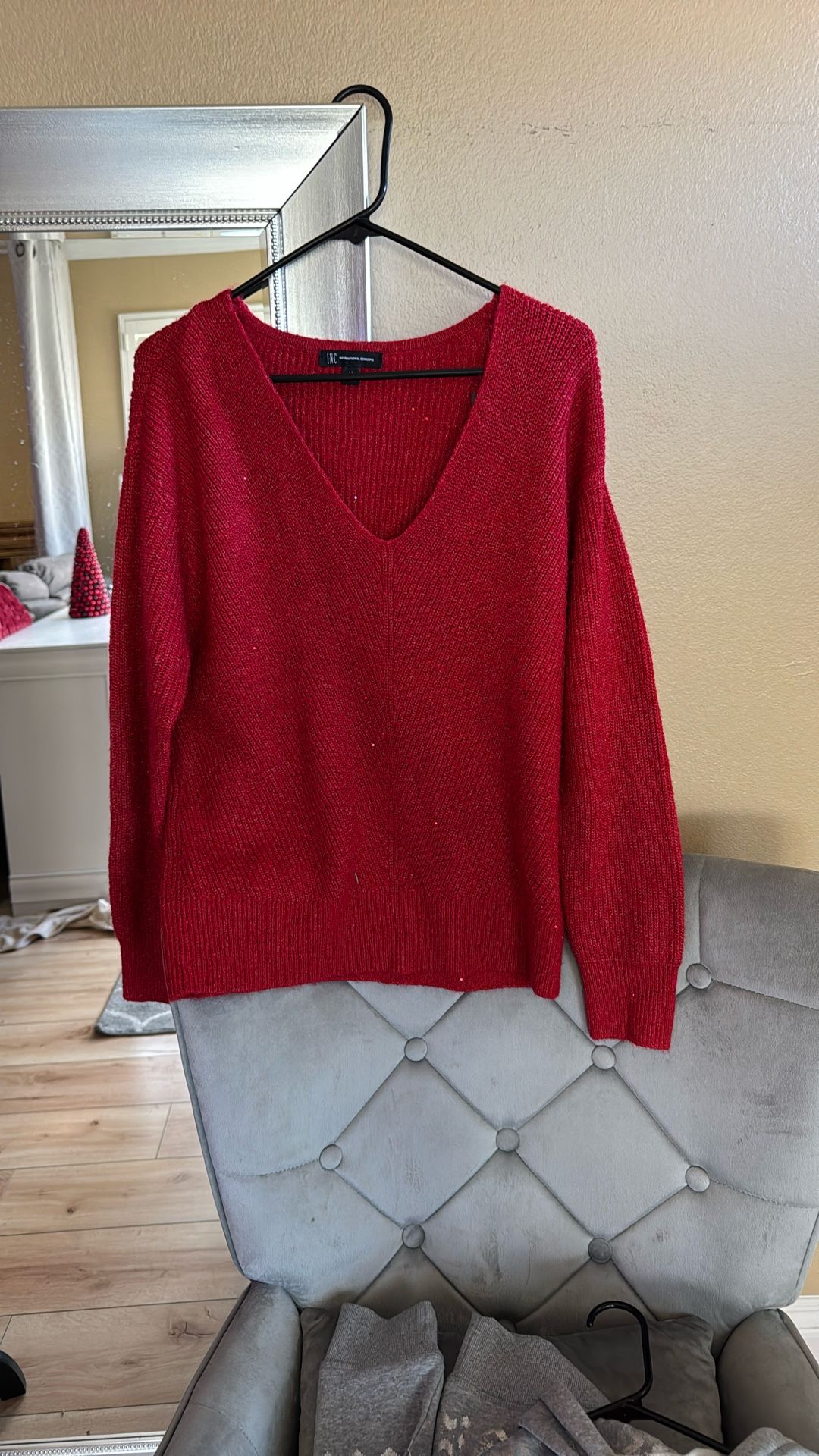 Red Glittery Sweater NWT