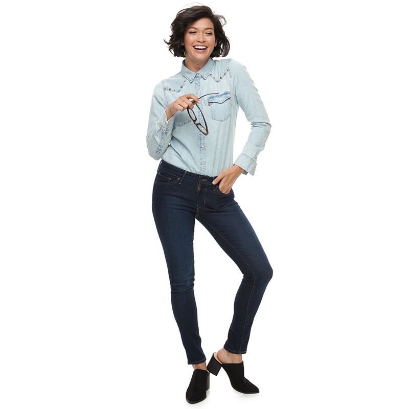 Levi's Skinny Mid Rise Dark Wash Blue Jeans 26×30