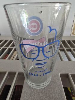 HARRY CAREY CHICAGO CUBS GLASS