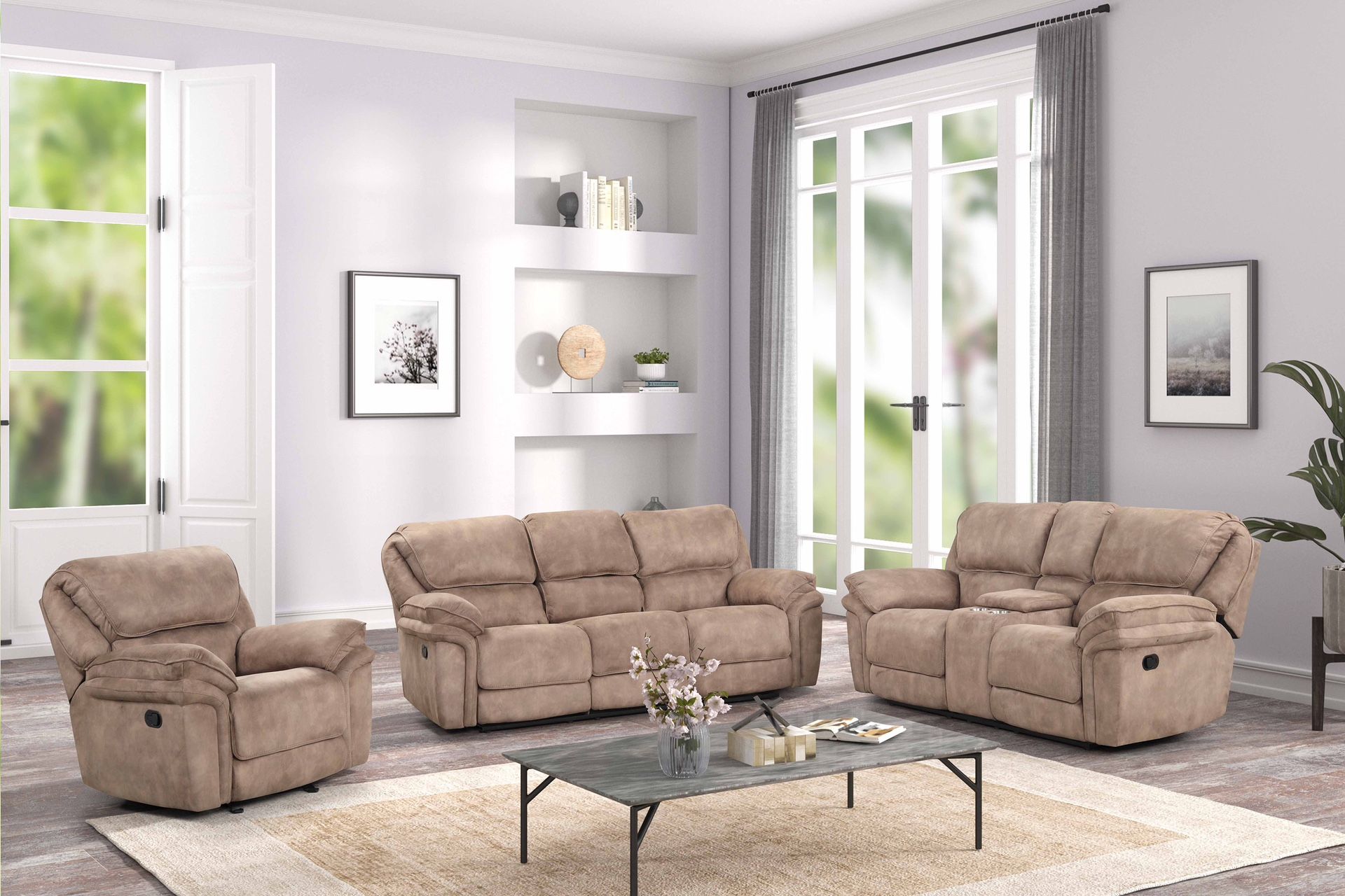3pc. New/Comfy/Camel Brown Set. UsB