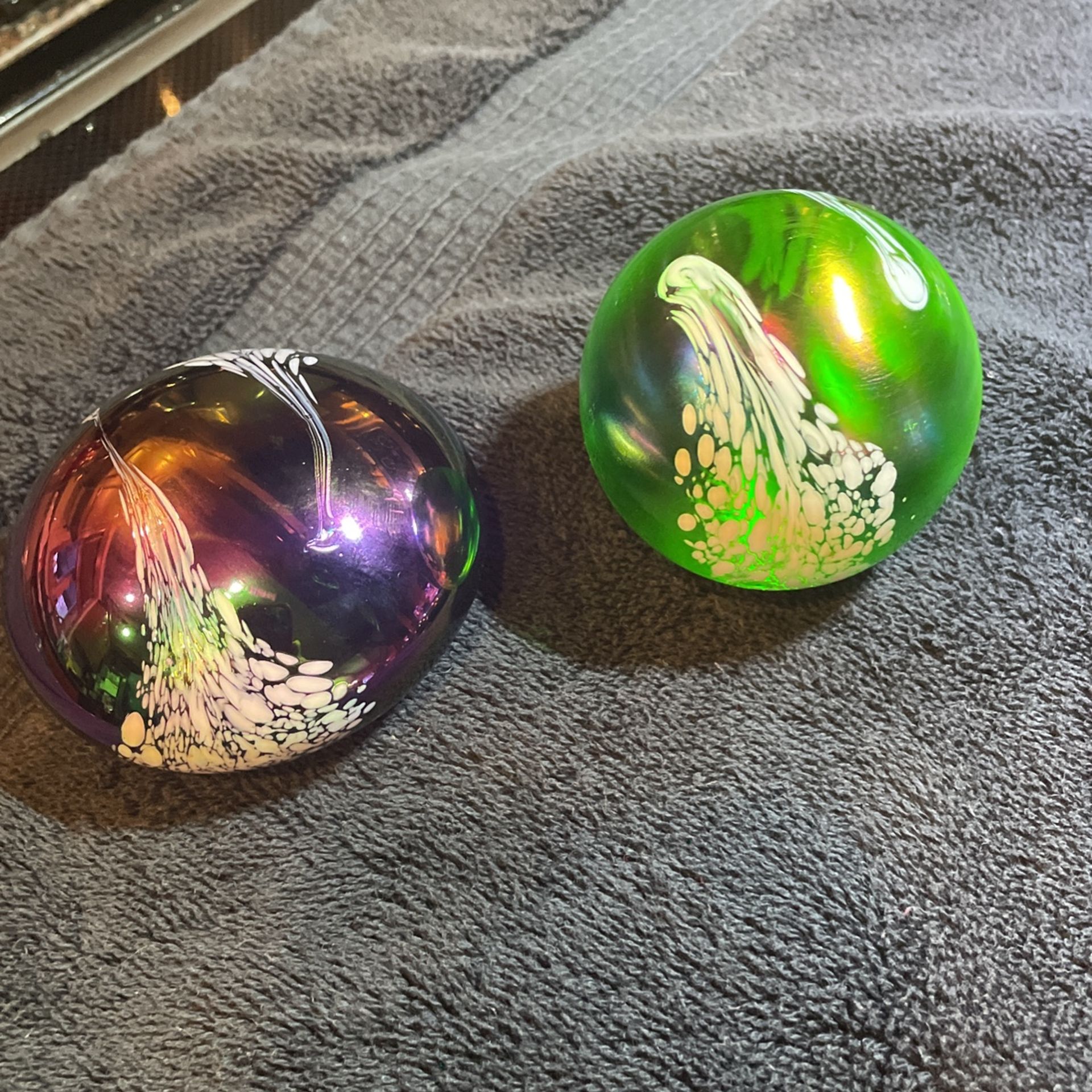 6 Iridescent Paperweights