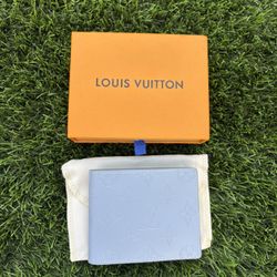 Louis Vuitton Multiple Wallet Light Blue Monogram Embossed Leather 