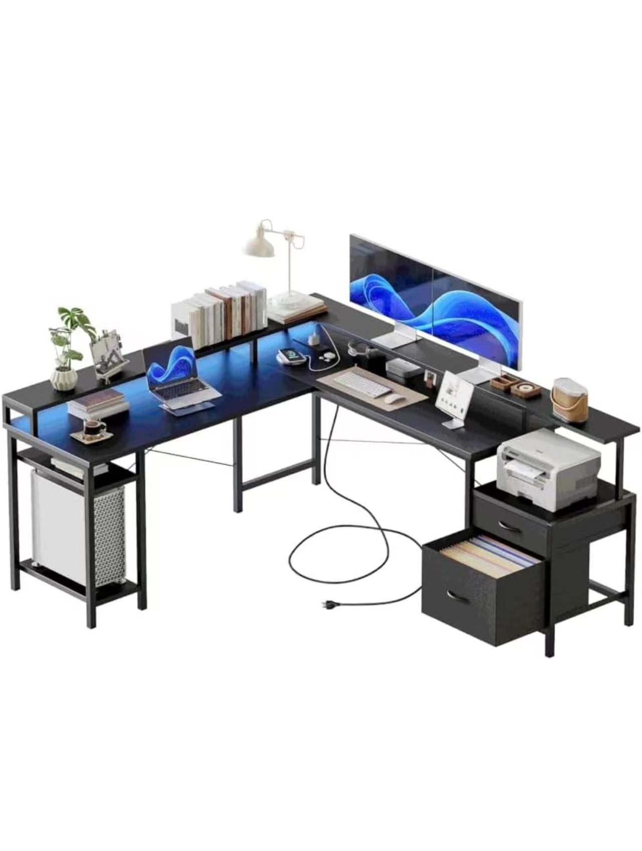 Mericonia Modern L-Shaped Computer Desk