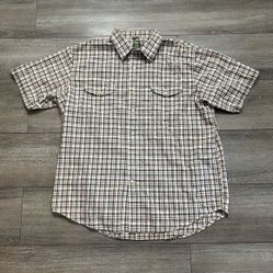 Timberland Shirt Mens Size XL Button Up  Short Sleeve Plaid 