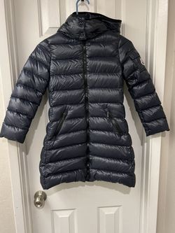 Moncler Girl MOKA Long Jacket Puffer DOWN Coat Navy  Hooded Size 8 anni  OFFER ONLY 
