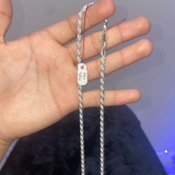 925 silver Rope chain with diamond cut