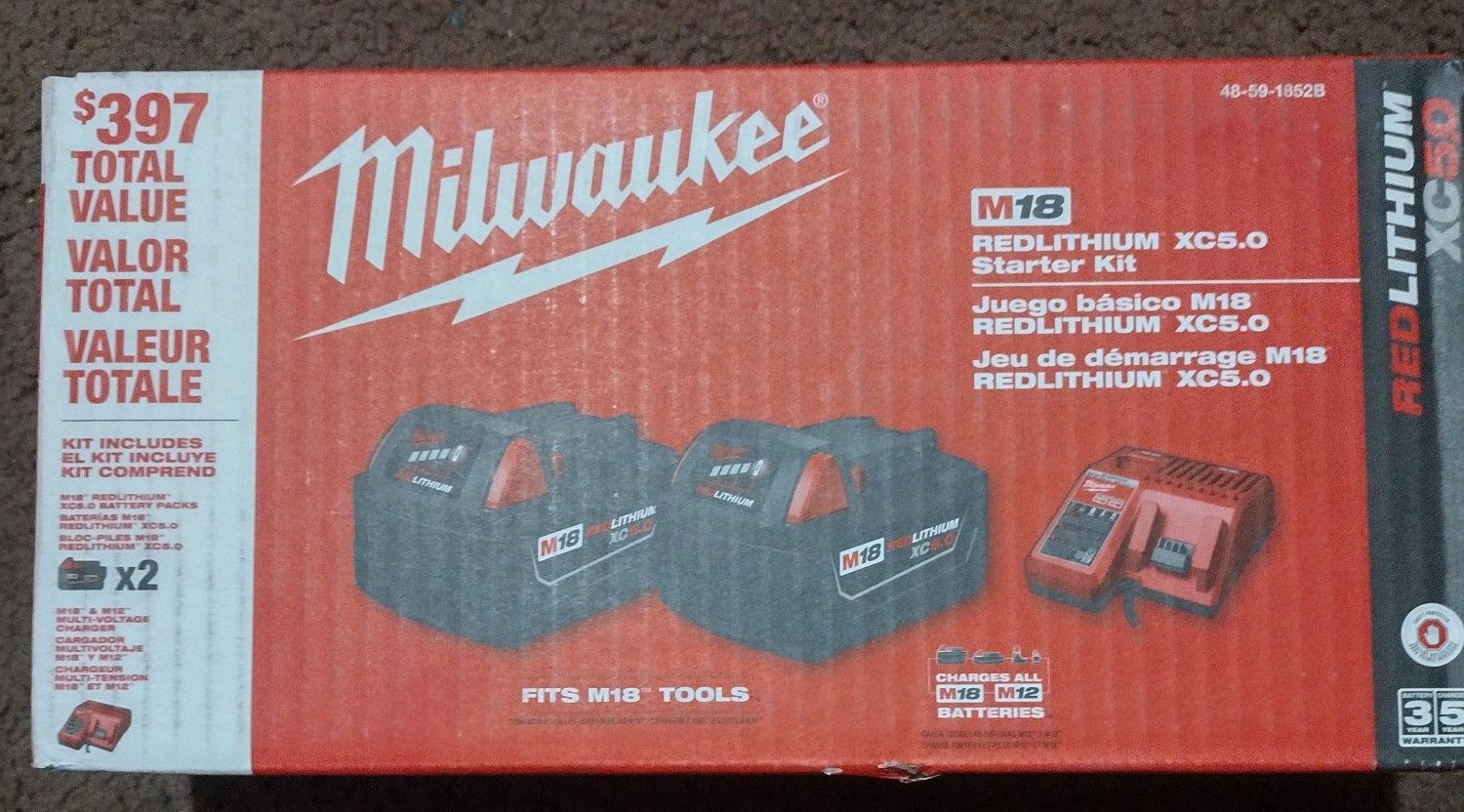 Milwaukee Batteries And Charger Kit