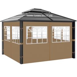 Gazebo Privacy Curtains 10' x 12' with PVC Windows