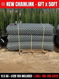 New Chainlink fence rolls 6x50 each rolls 11.5g