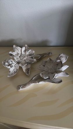 Decorative Flower Branch Figurines Set of 2