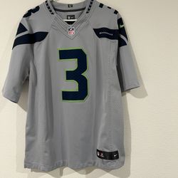 Nike Russell Wilson Seattle Seahawks #3 Grey Jersey Mens L