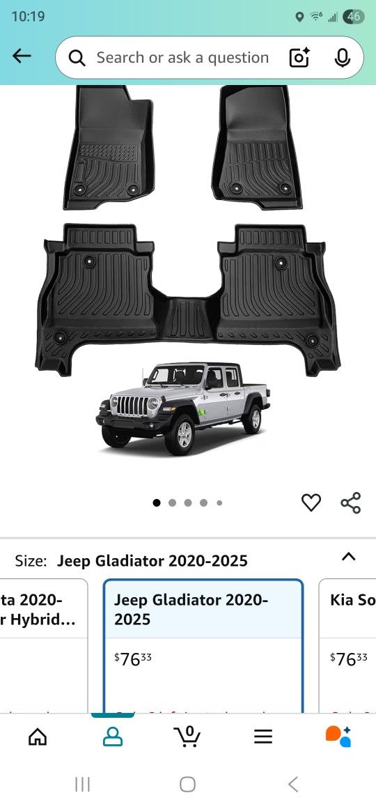 Jeep Gladiator All Weather Floor Mats