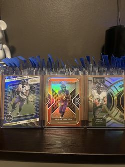 Lamar Jackson X Zay Flowers Trading Cards. Rookie & #’d