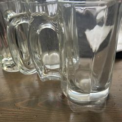 Three Glass Beer Mugs