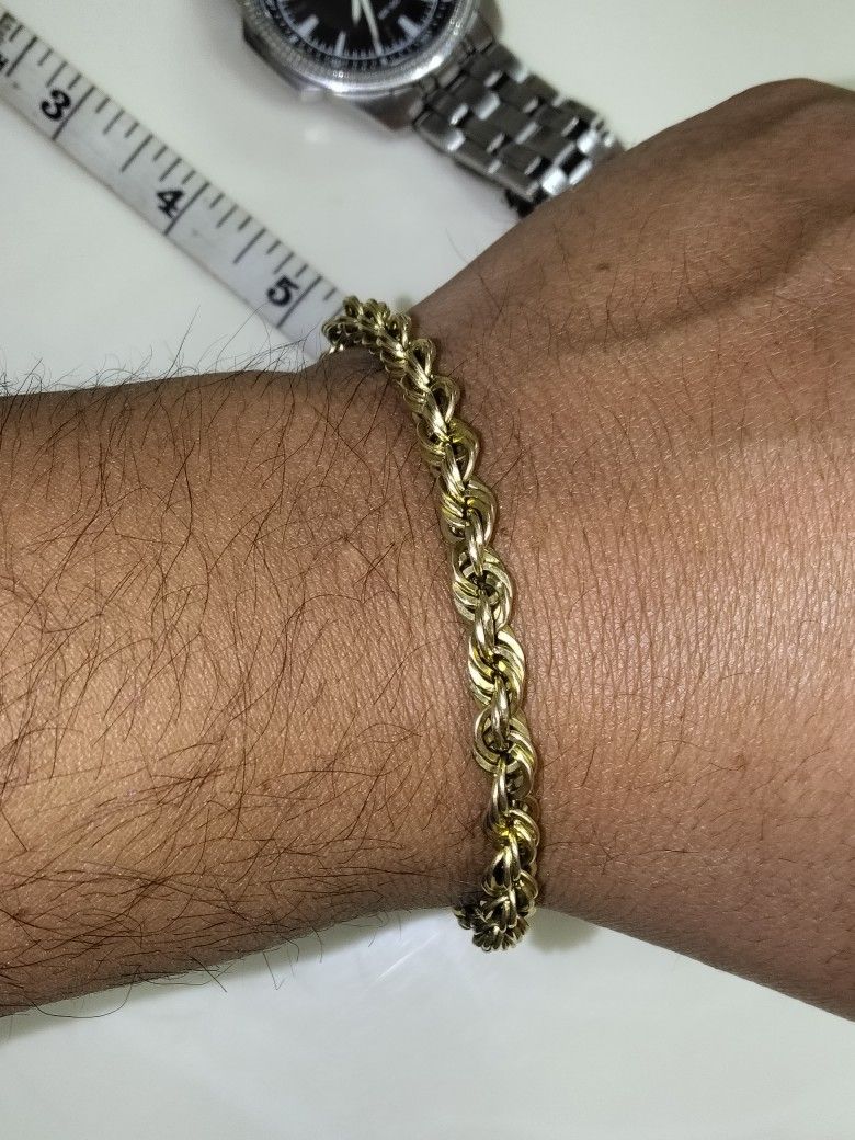 10k Gold Rope Bracelet Hollow