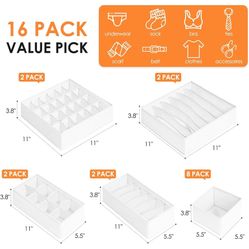New Set Of 16 Cloth Drawer Dividers