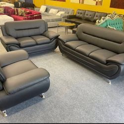 Brand new 3-piece leather living room sets(sofa, love seat, chair). available in multiple colours!!