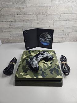 Sony PlayStation 4 Slim PS4 1TB Green Camouflage Console Gaming System Sofware 8.0 Controller Model CUH-ZCT1U