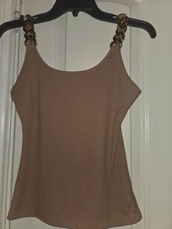 Gold Chain straps caramel tank top size M