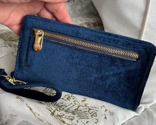 New Navy Blue Velvet IPhone 7 Charger Wallet