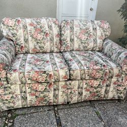 Vintage floral sofa, solid and comfortable