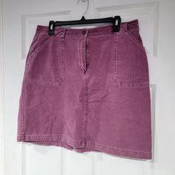 LL Bean Women's Corduroy Skirt - Size 14 Maroon